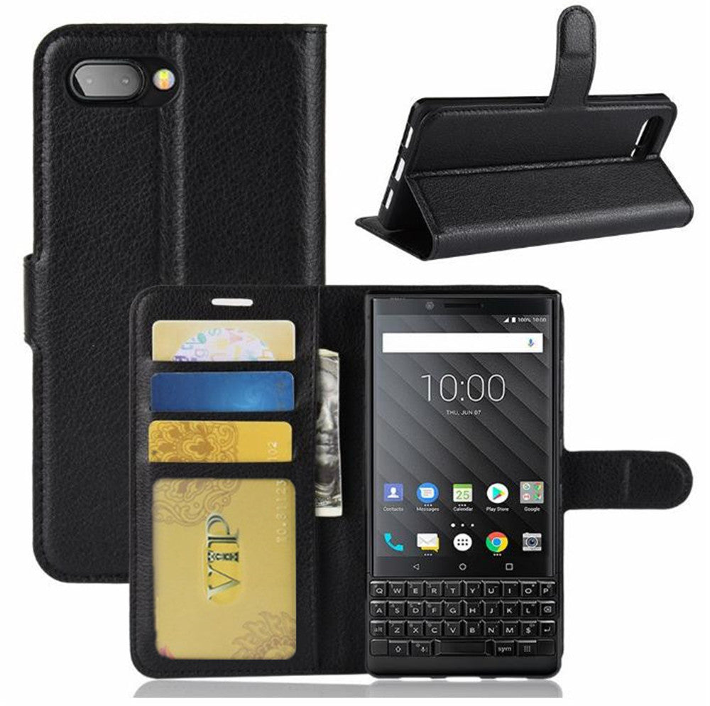 Leather Folio Wallet Case for Blackberry Key2 LE (Lite) Leather Folio Wallet Case for Blackberry Key2 LE (Lite)